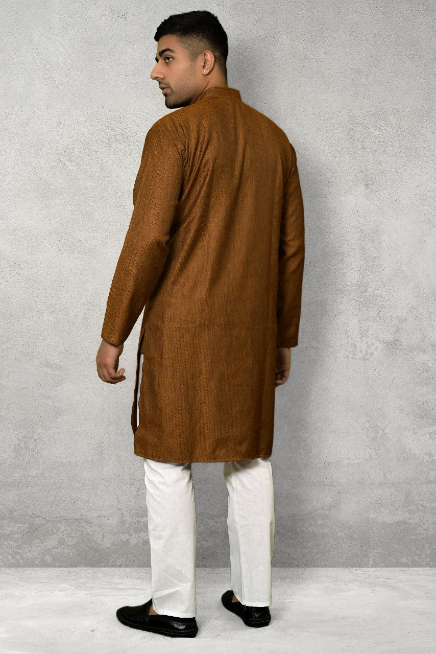 RUSSET SELF DESIGN KURTA