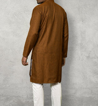 RUSSET SELF DESIGN KURTA