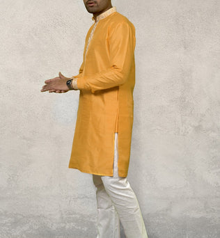 RAW SILK HALDI KURTA