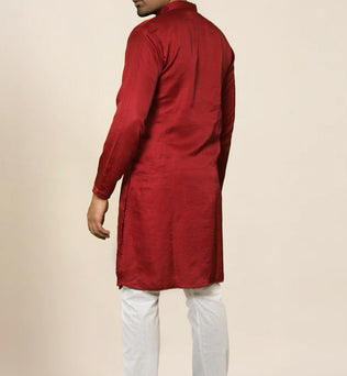 CRIMSON SILK MEHROON KURTA