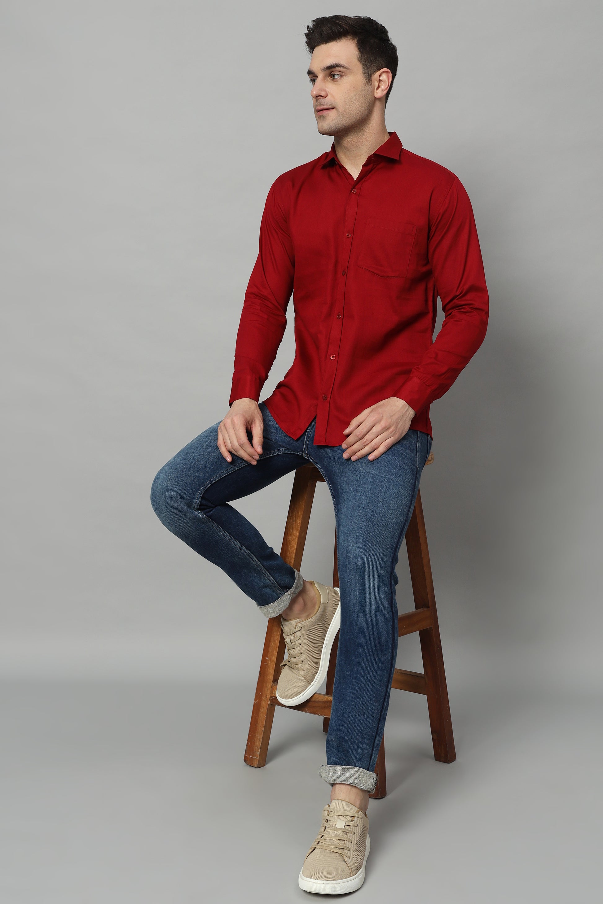 Timeless Tailored | Solid Colored Cotton Shirt | BREATHABLE & COMFY