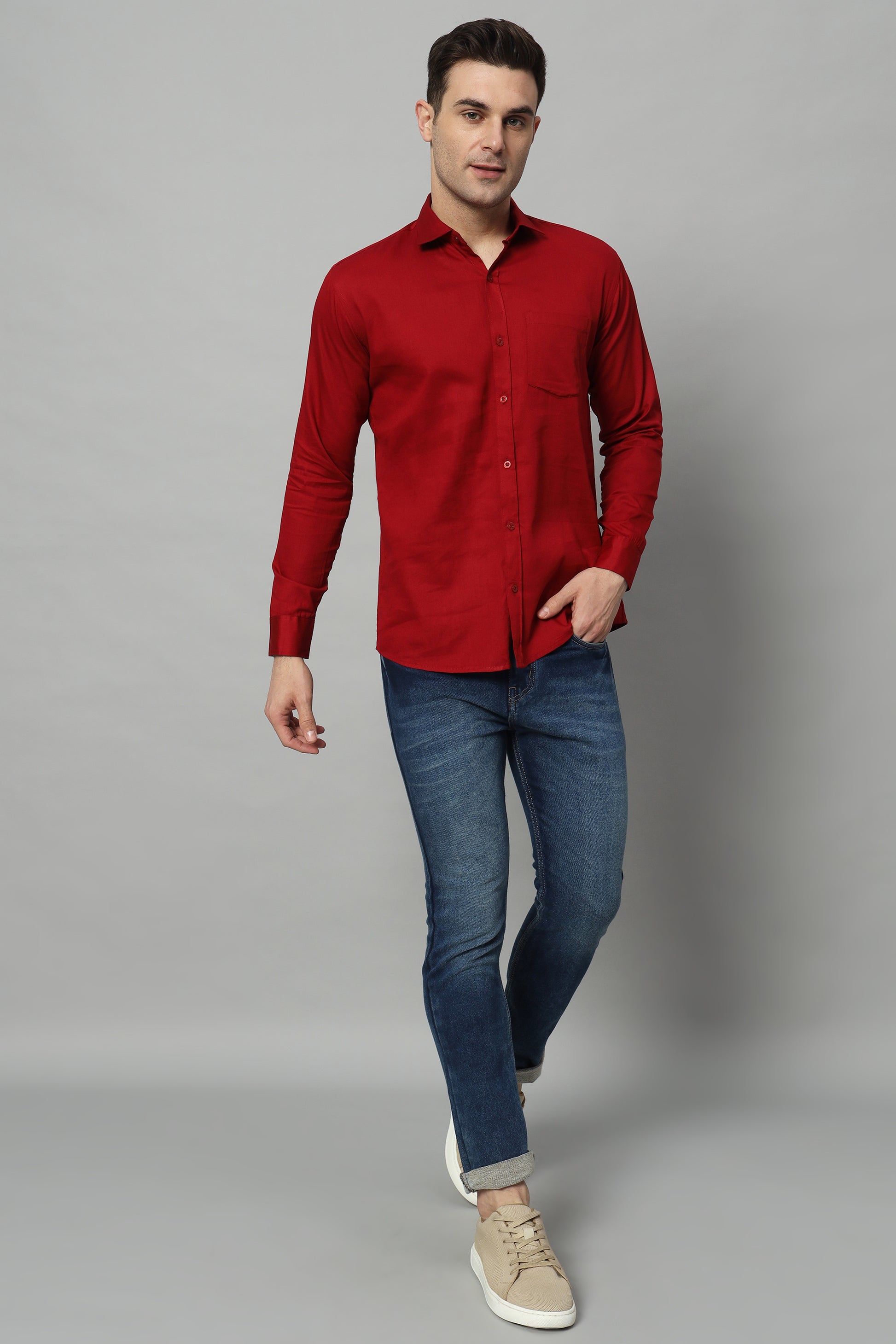 Timeless Tailored | Solid Colored Cotton Shirt | BREATHABLE & COMFY