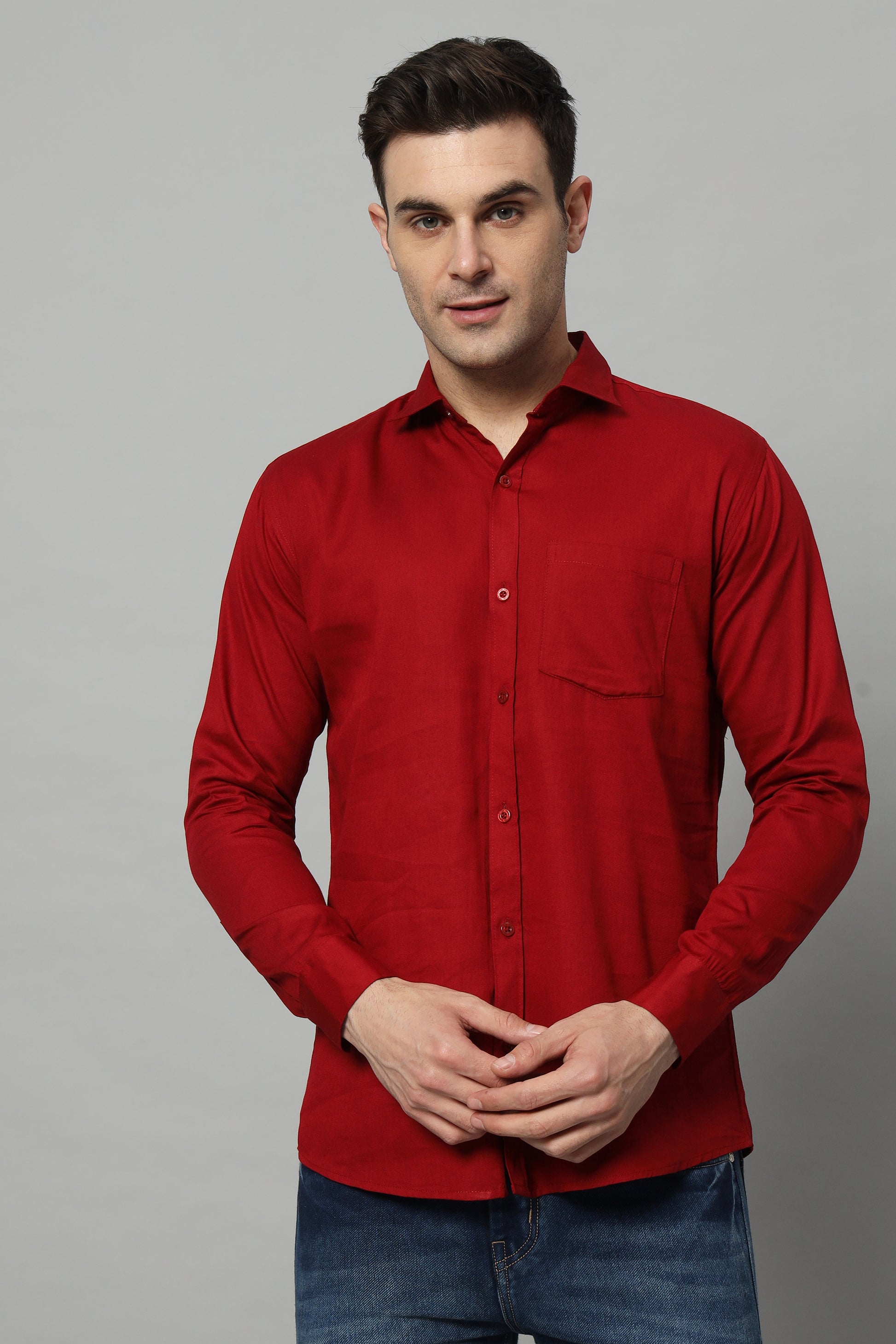 Timeless Tailored | Solid Colored Cotton Shirt | BREATHABLE & COMFY