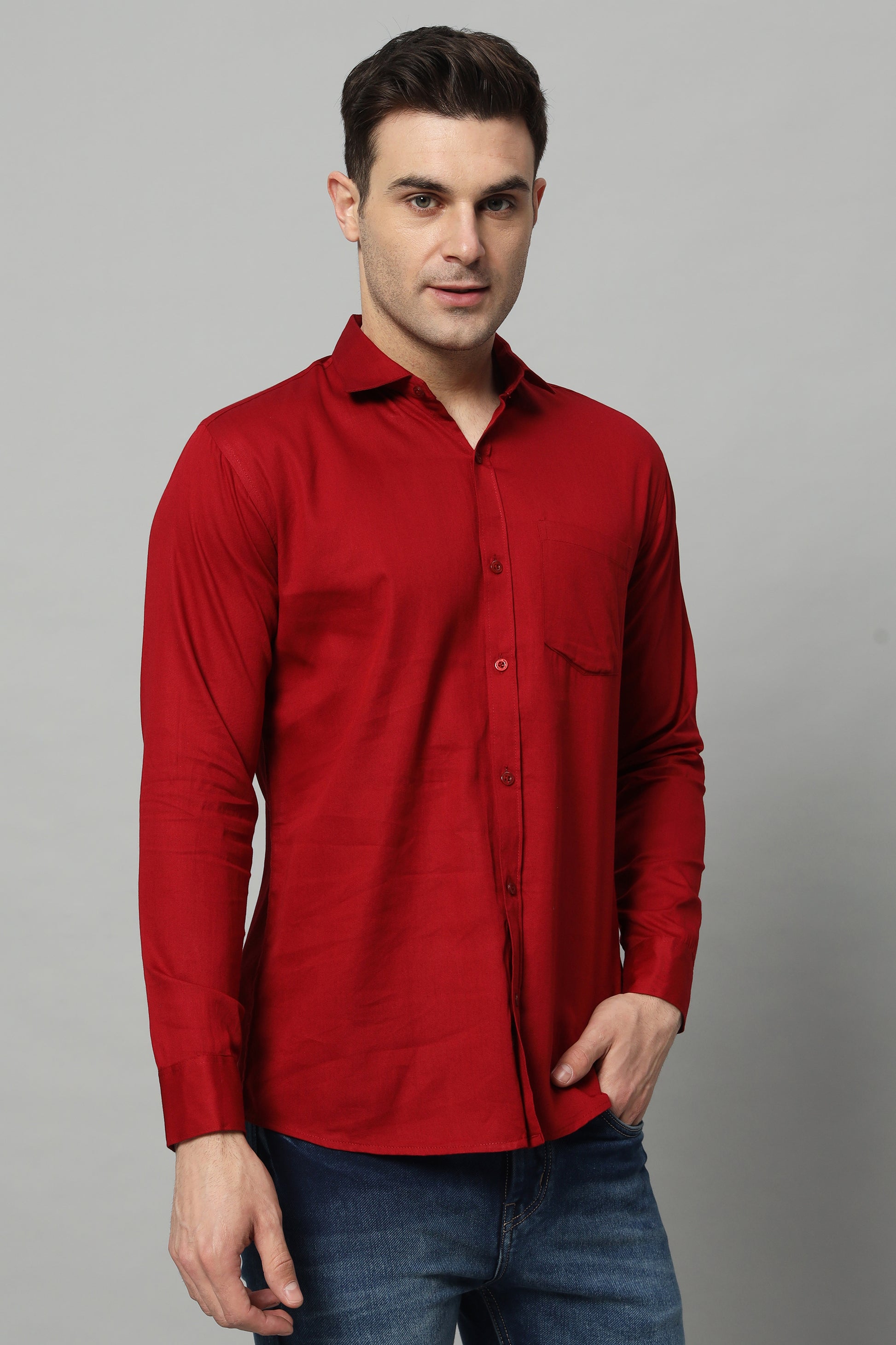 Timeless Tailored | Solid Colored Cotton Shirt | BREATHABLE & COMFY