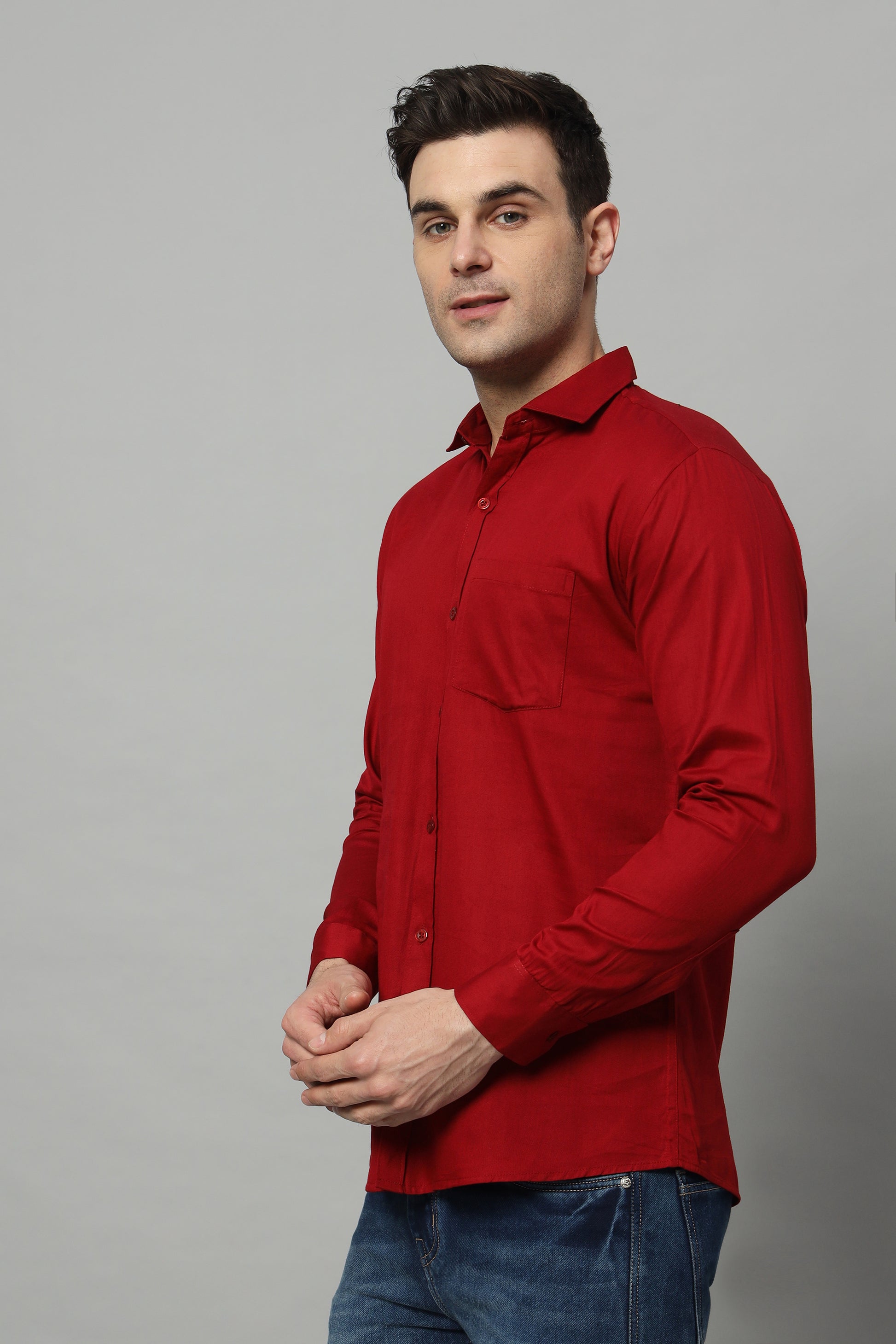 Timeless Tailored | Solid Colored Cotton Shirt | BREATHABLE & COMFY