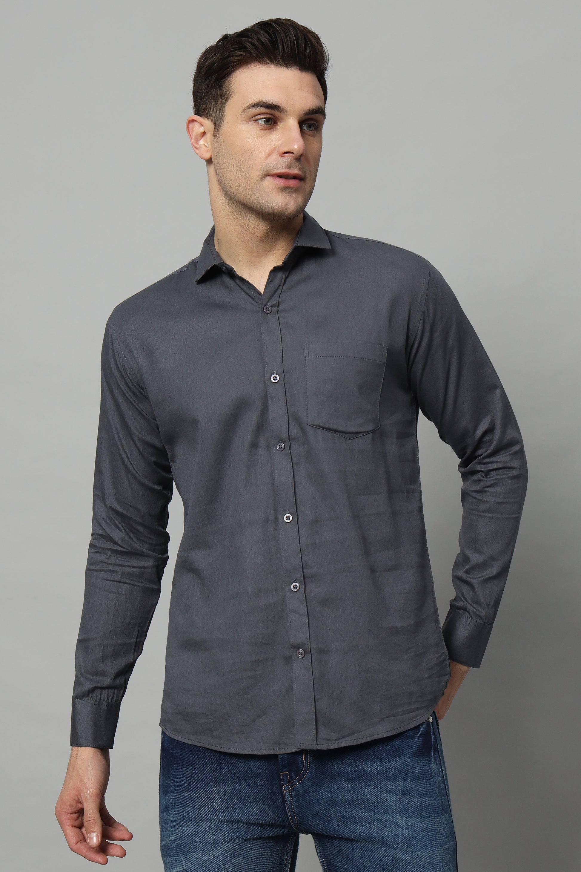 Timeless Tailored | Solid Colored Cotton Shirt | BREATHABLE & COMFY