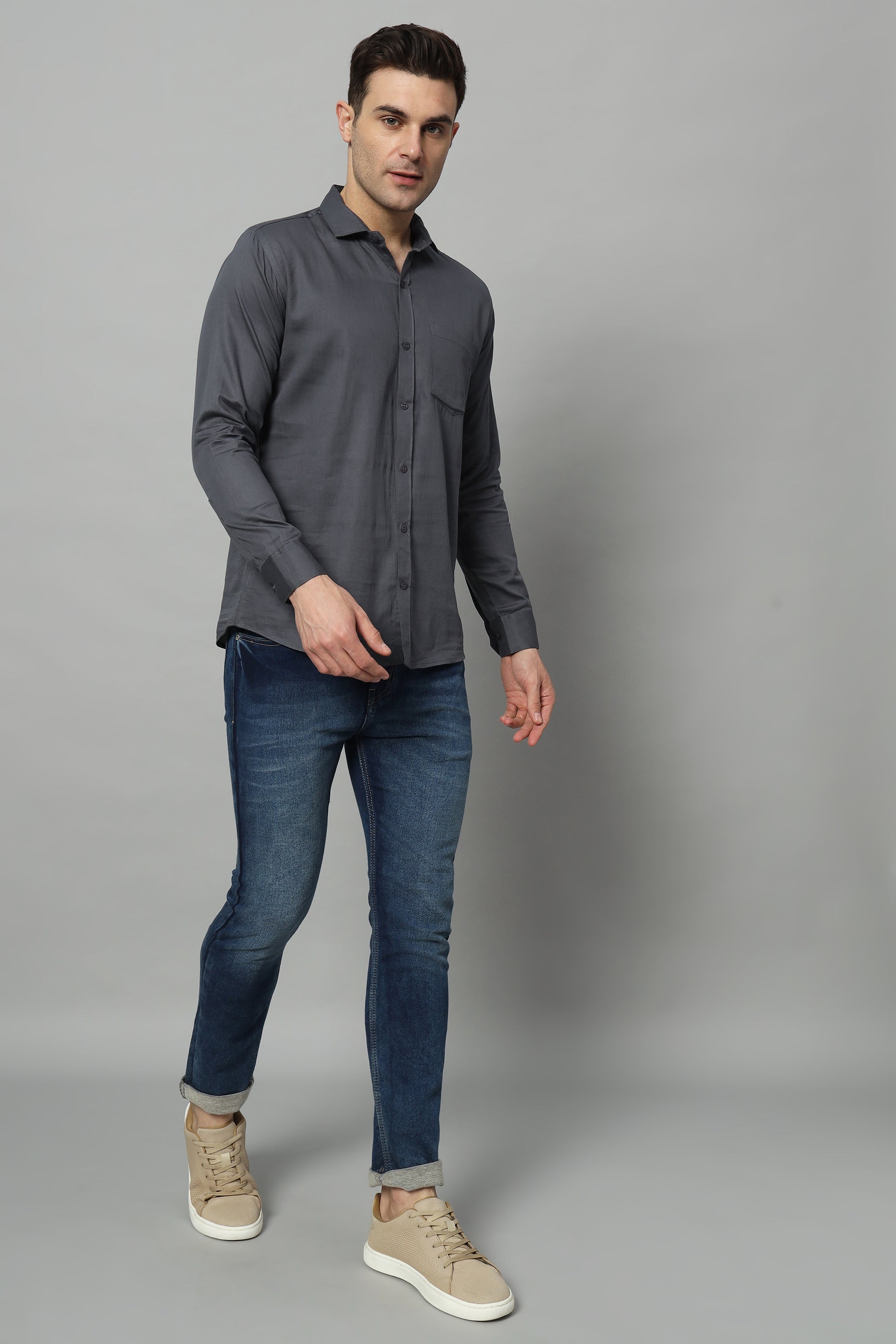 Timeless Tailored | Solid Colored Cotton Shirt | BREATHABLE & COMFY