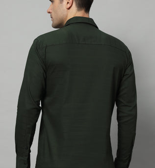 SATIN STRECH STRIPE OLIVE GREEN