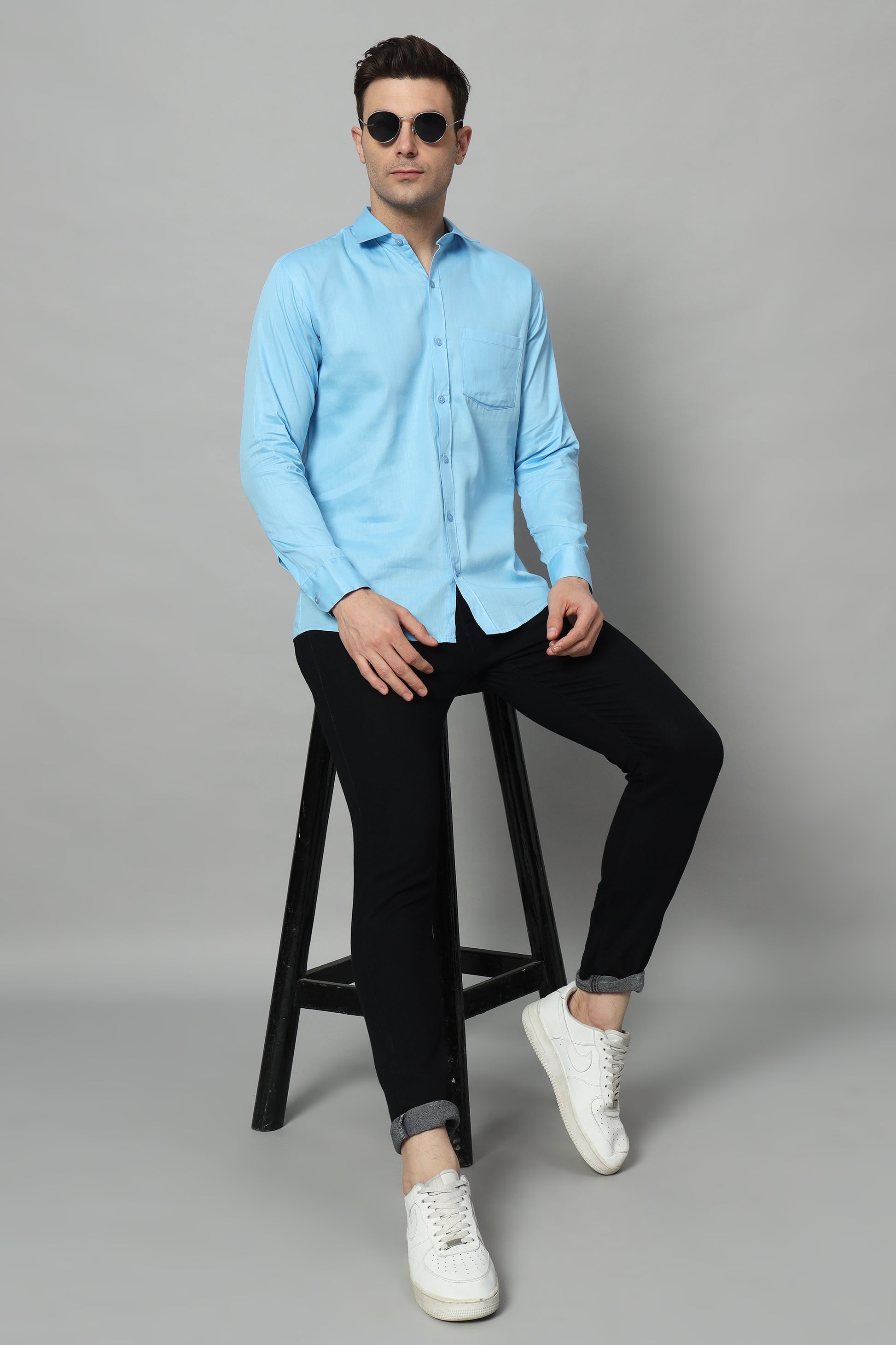 Timeless Tailored | Solid Colored Cotton Shirt | BREATHABLE & COMFY