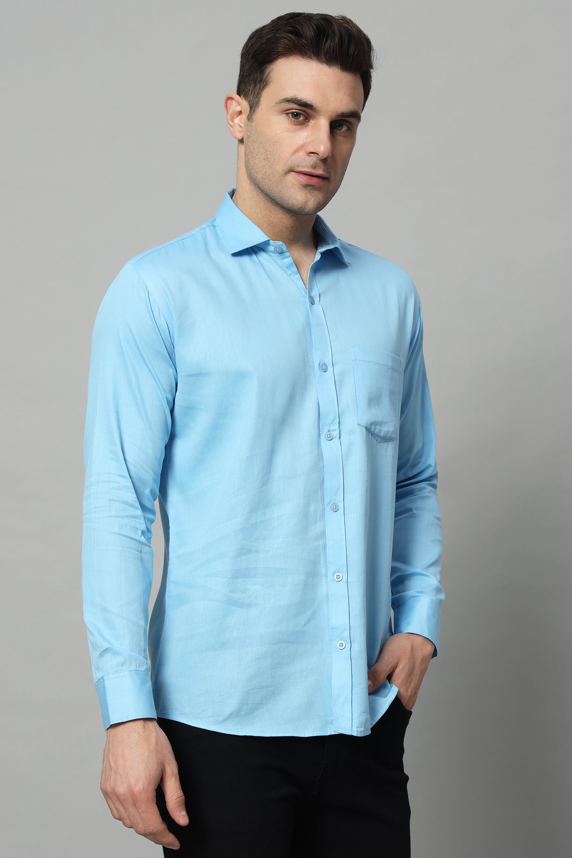 Timeless Tailored | Solid Colored Cotton Shirt | BREATHABLE & COMFY