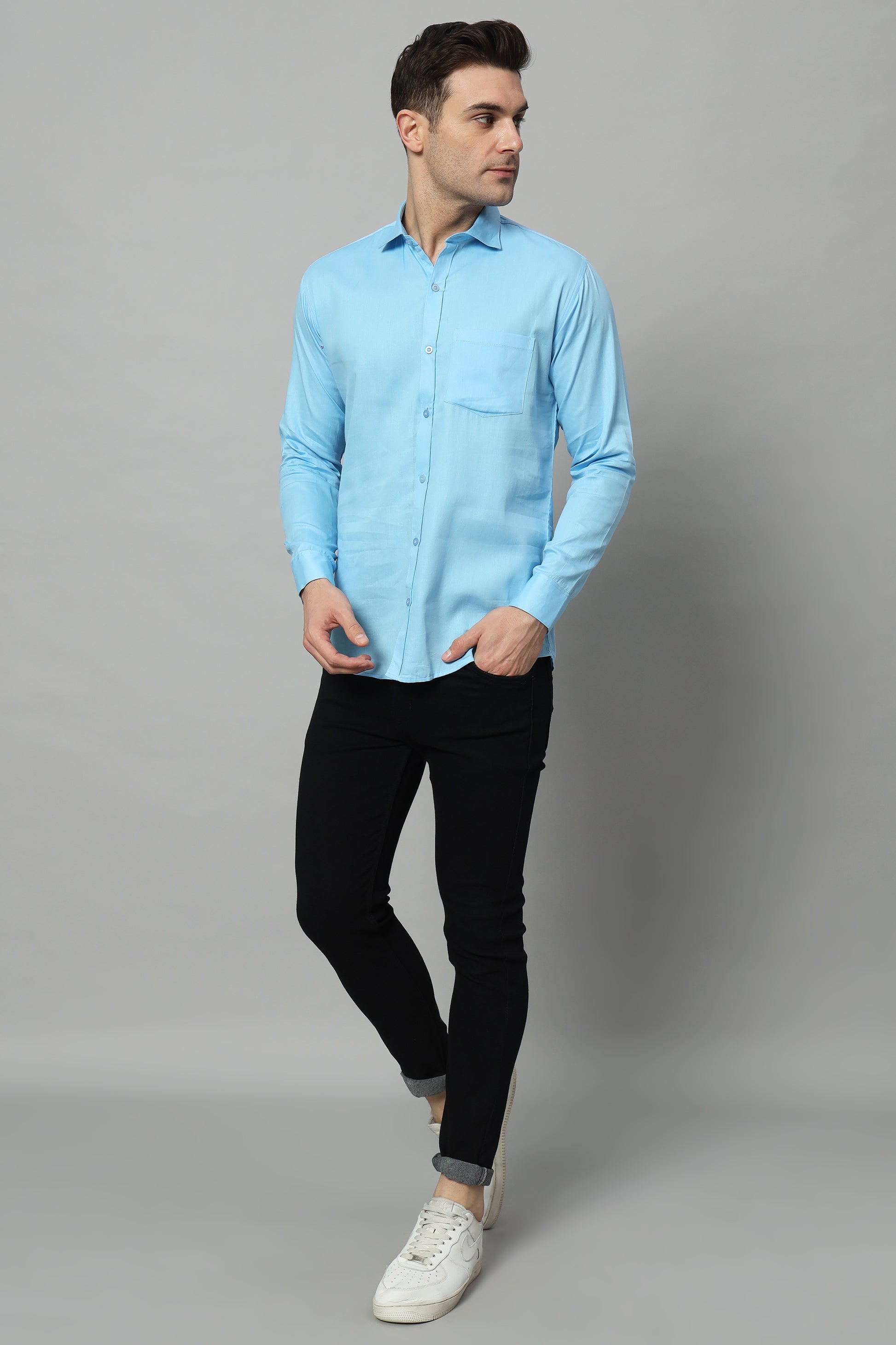 Timeless Tailored | Solid Colored Cotton Shirt | BREATHABLE & COMFY