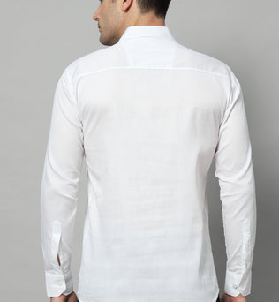 SIDE PATCH POCKET WHITE SHIRT