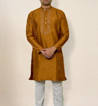 RAW SILK GOLDEN KURTA