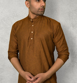 RUSSET SELF DESIGN KURTA