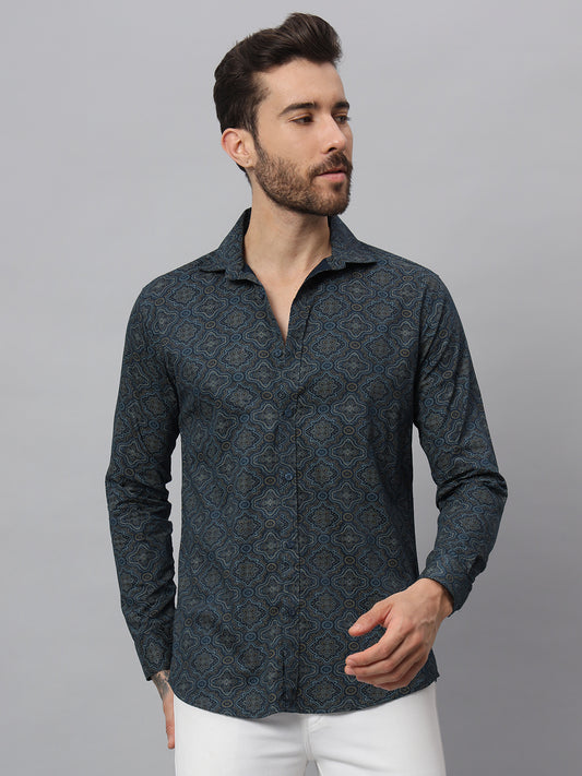 PAISLEY PRINT SHIRT OLIVE