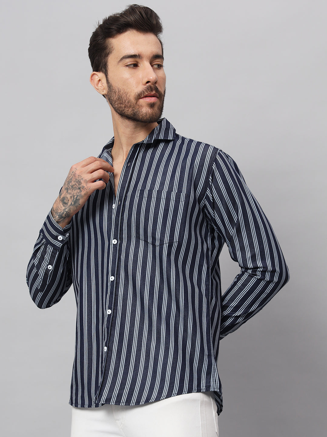 DENIM STRIPES SHIRT | DENIM SHIRT | BREATHABLE & COMFY