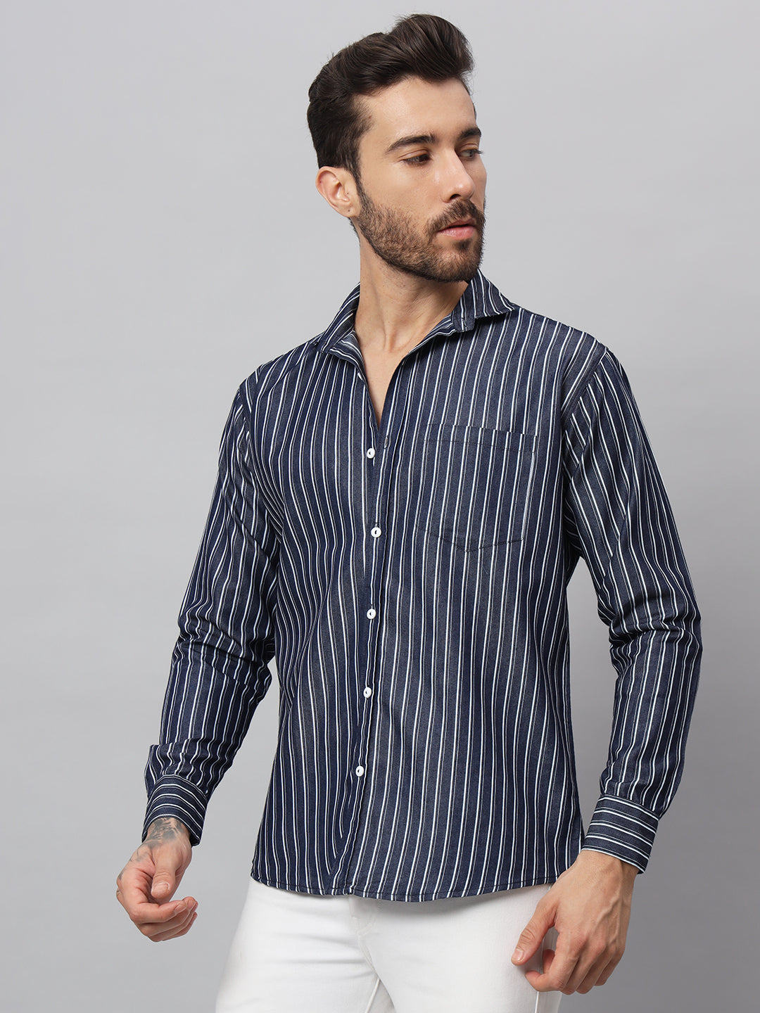 DENIM STRIPES SHIRT | DENIM SHIRT | BREATHABLE & COMFY