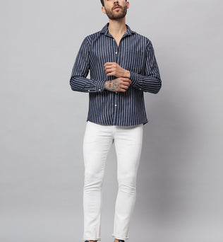 DENIM EBONY CLAY STRIPES SHIRT