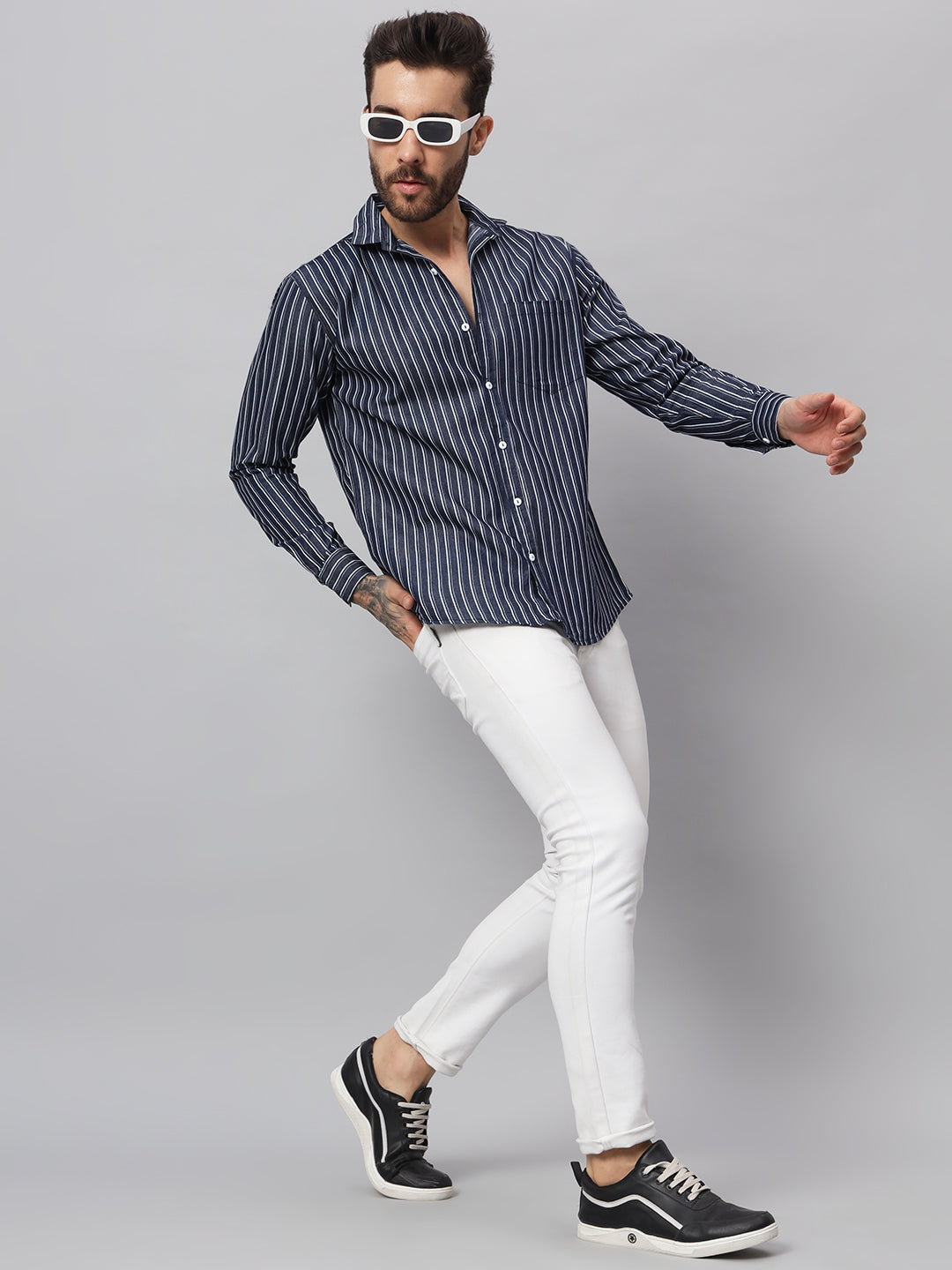 DENIM EBONY CLAY STRIPES SHIRT