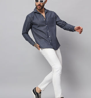 DENIM EBONY CLAY STRIPES SHIRT