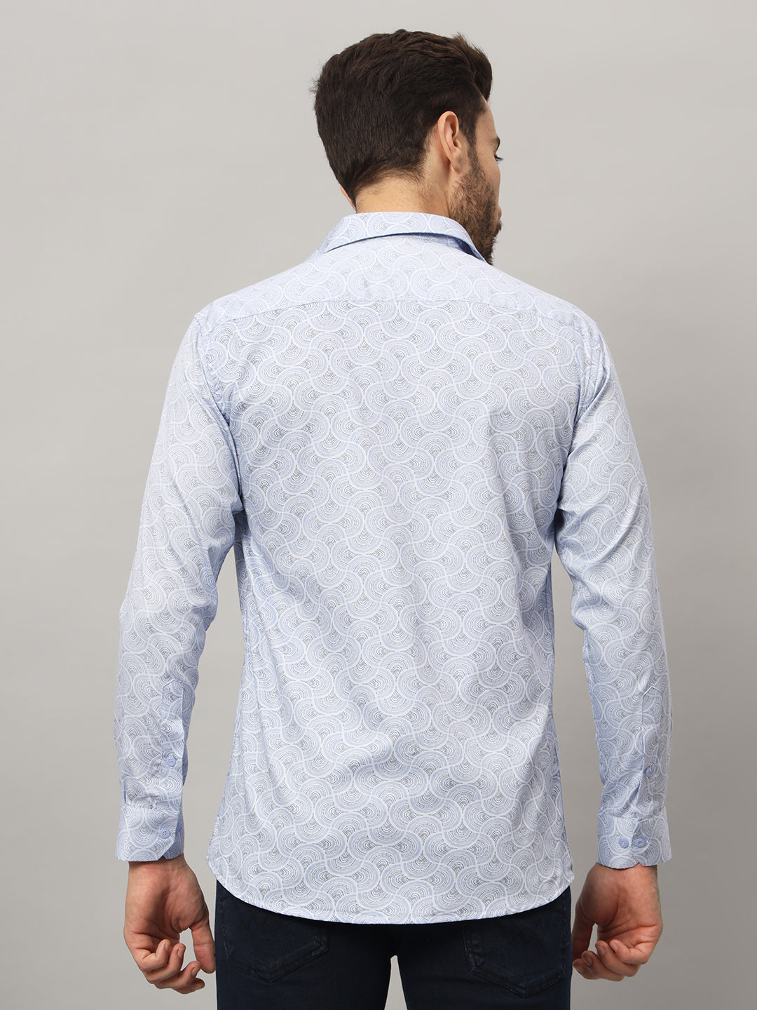 MOSAIC PRINT SHIRT SKY BLUE