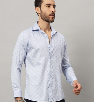 MOSAIC PRINT SHIRT SKY BLUE