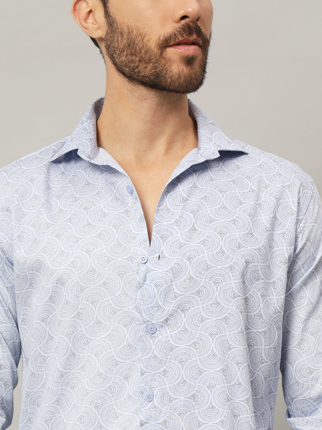 MOSAIC PRINT SHIRT SKY BLUE