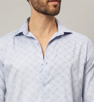 MOSAIC PRINT SHIRT SKY BLUE