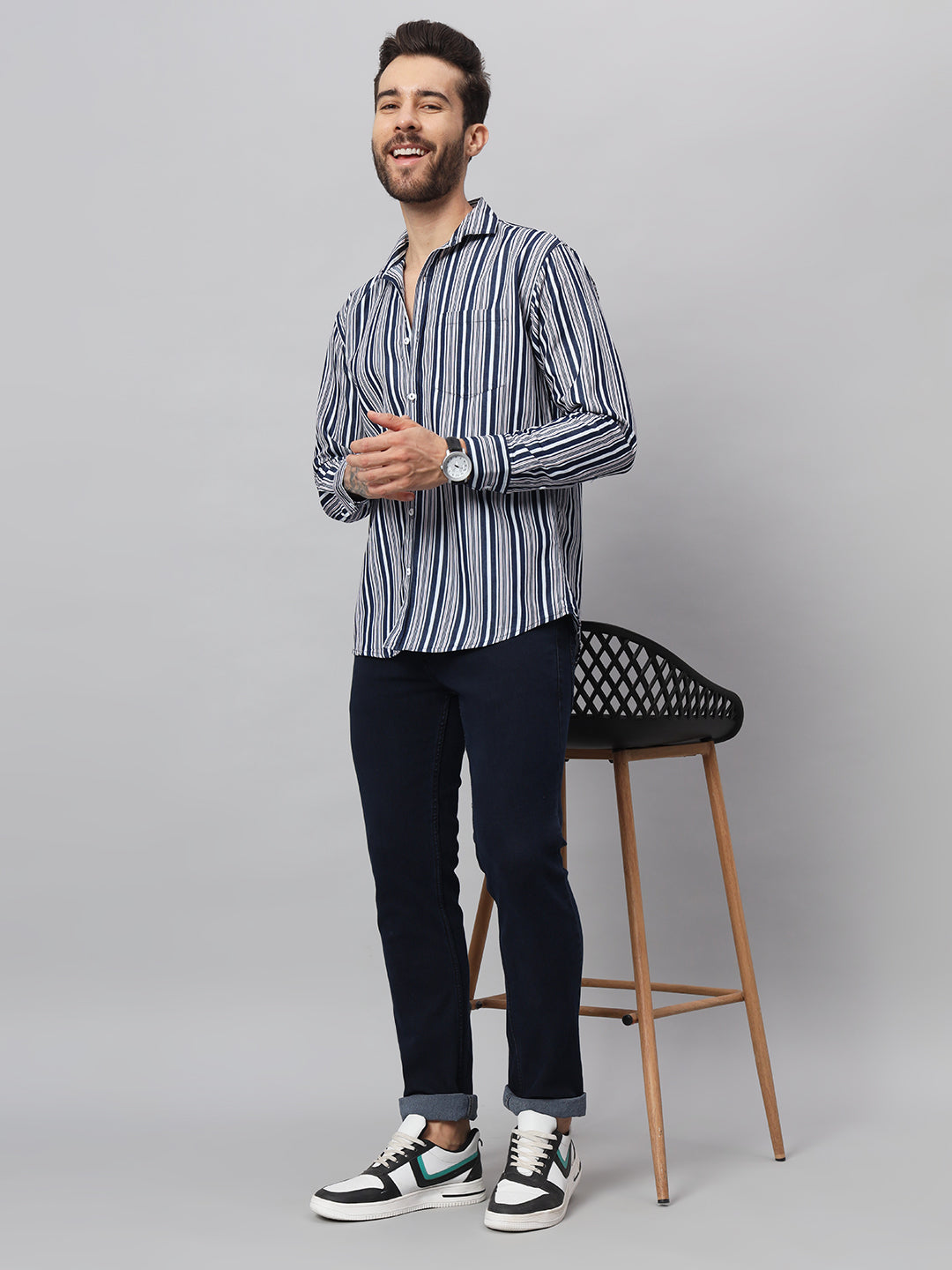 DENIM BLUEWOOD STRIPES SHIRT