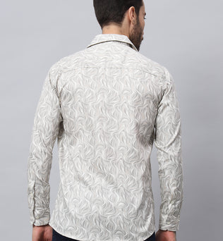 TROPICAL PRINT SHIRT CREAM