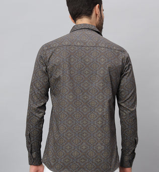 PAISLEY PRINT SHIRT GREY