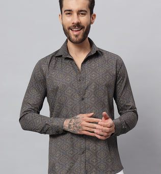 PAISLEY PRINT SHIRT GREY