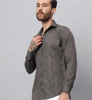 PAISLEY PRINT SHIRT GREY