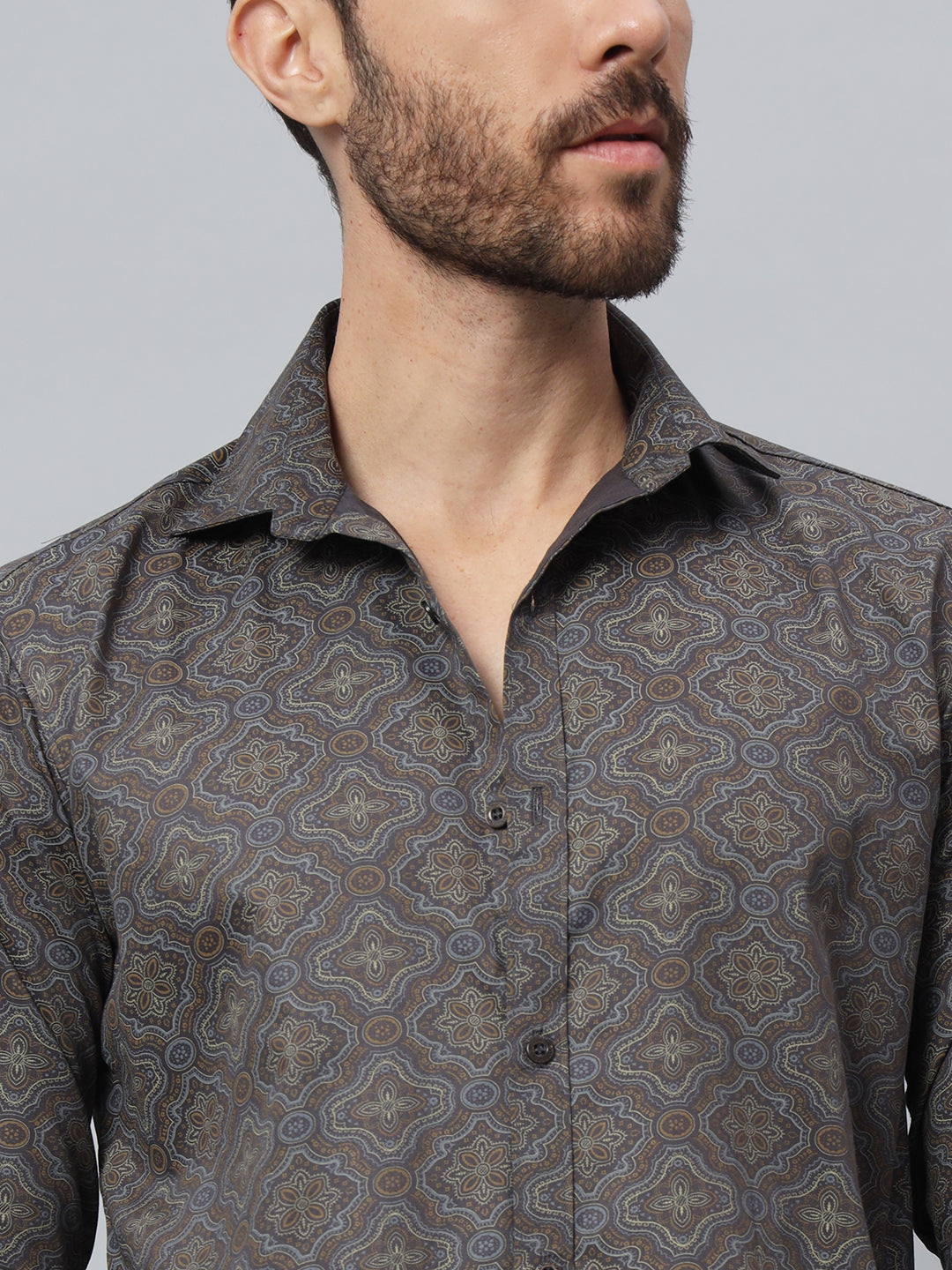 PAISLEY PRINT SHIRT GREY