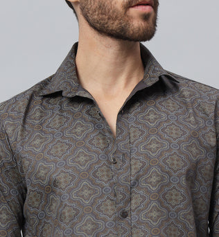 PAISLEY PRINT SHIRT GREY