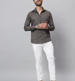 PAISLEY PRINT SHIRT GREY