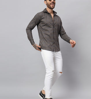 PAISLEY PRINT SHIRT GREY