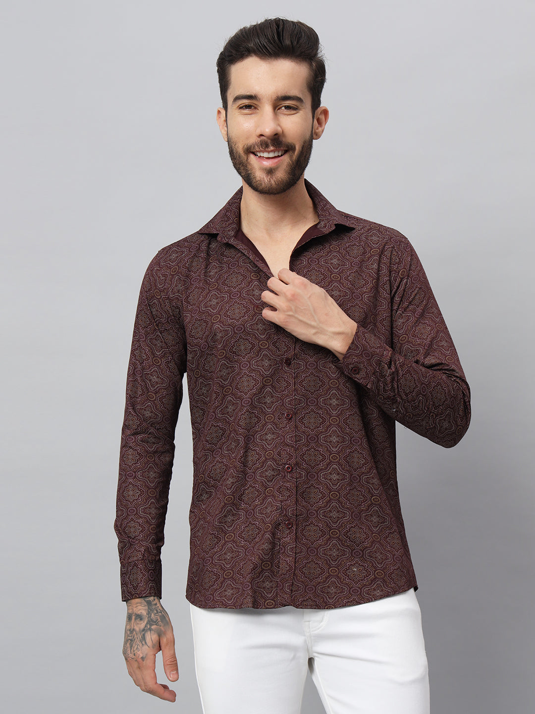 PAISLEY PRINT SHIRT WINE