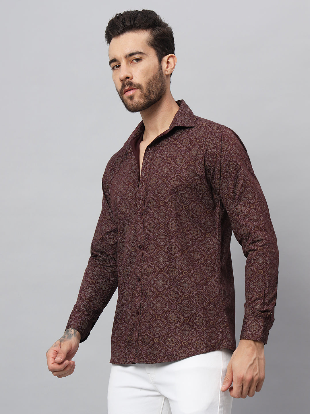 PAISLEY PRINT SHIRT WINE