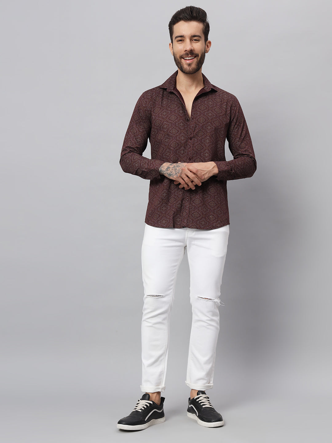 PAISLEY PRINT SHIRT WINE