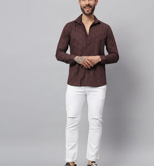 PAISLEY PRINT SHIRT WINE