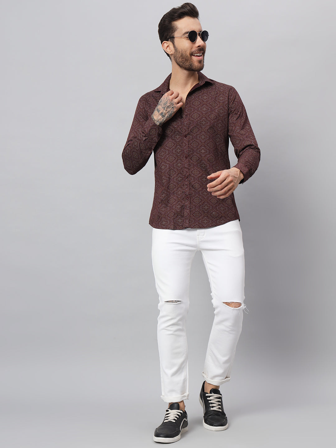 PAISLEY PRINT SHIRT WINE