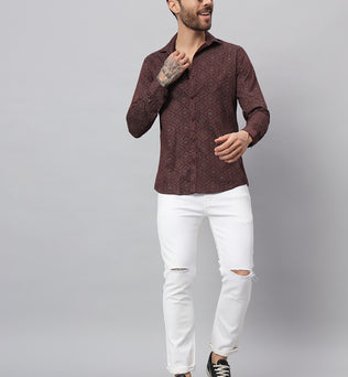 PAISLEY PRINT SHIRT WINE