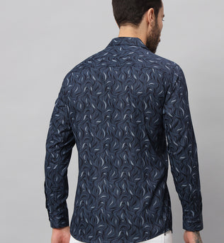 TROPICAL PRINT SHIRT NAVY