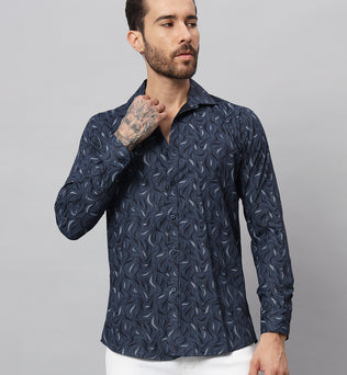 TROPICAL PRINT SHIRT NAVY