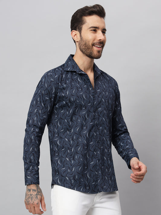 TROPICAL PRINT SHIRT NAVY