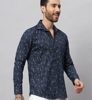 TROPICAL PRINT SHIRT NAVY