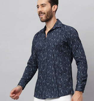 TROPICAL PRINT SHIRT NAVY