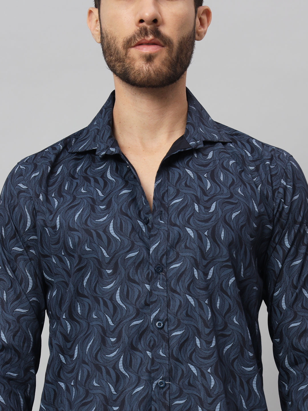 TROPICAL PRINT SHIRT NAVY