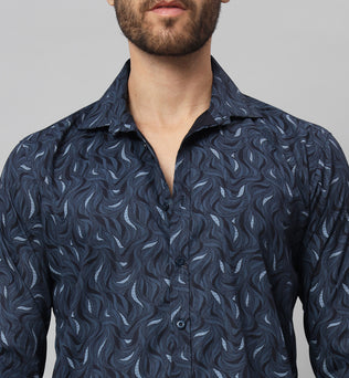 TROPICAL PRINT SHIRT NAVY